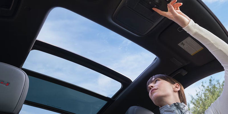 2026 GMC Acadia panoramic sunroof interior view